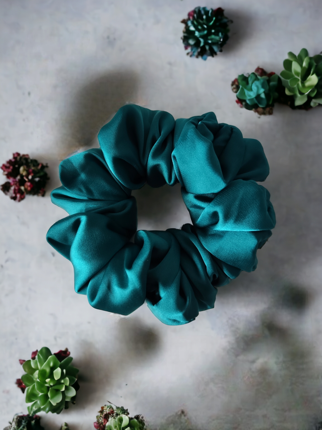 Elastic din satin turquoise