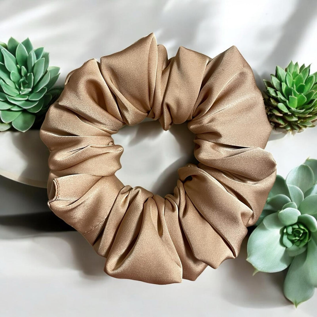 Elastic din satin gold - Large