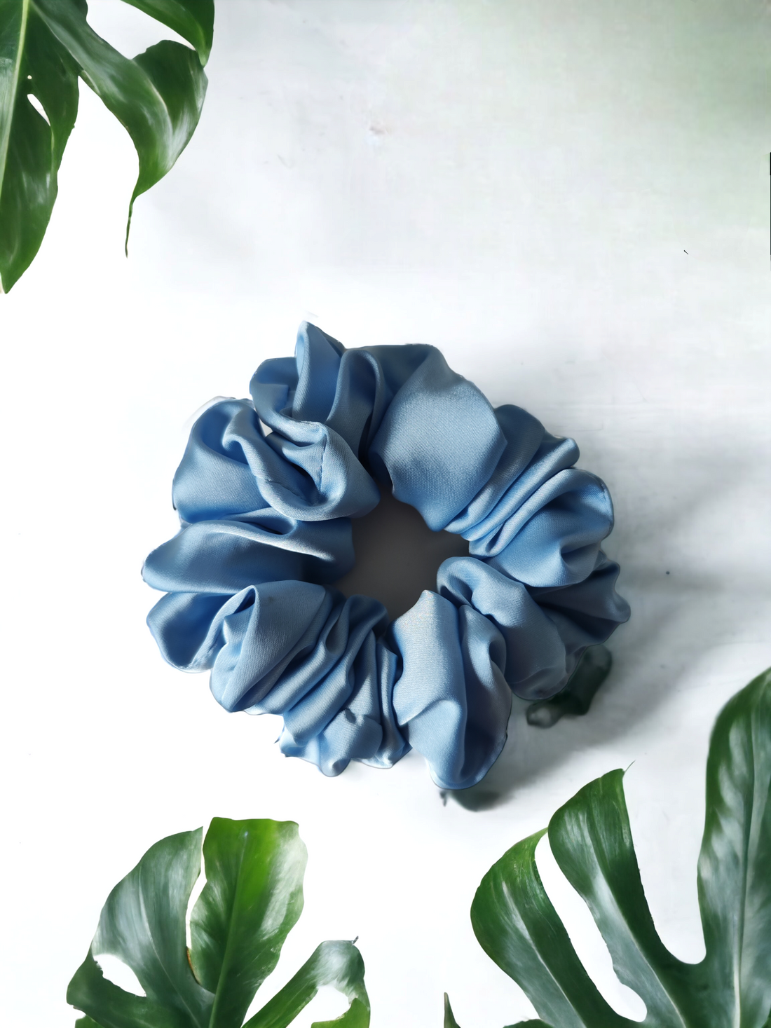 Elastic din satin baby blue - Large