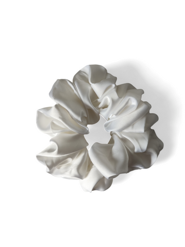 Elastic din satin alb