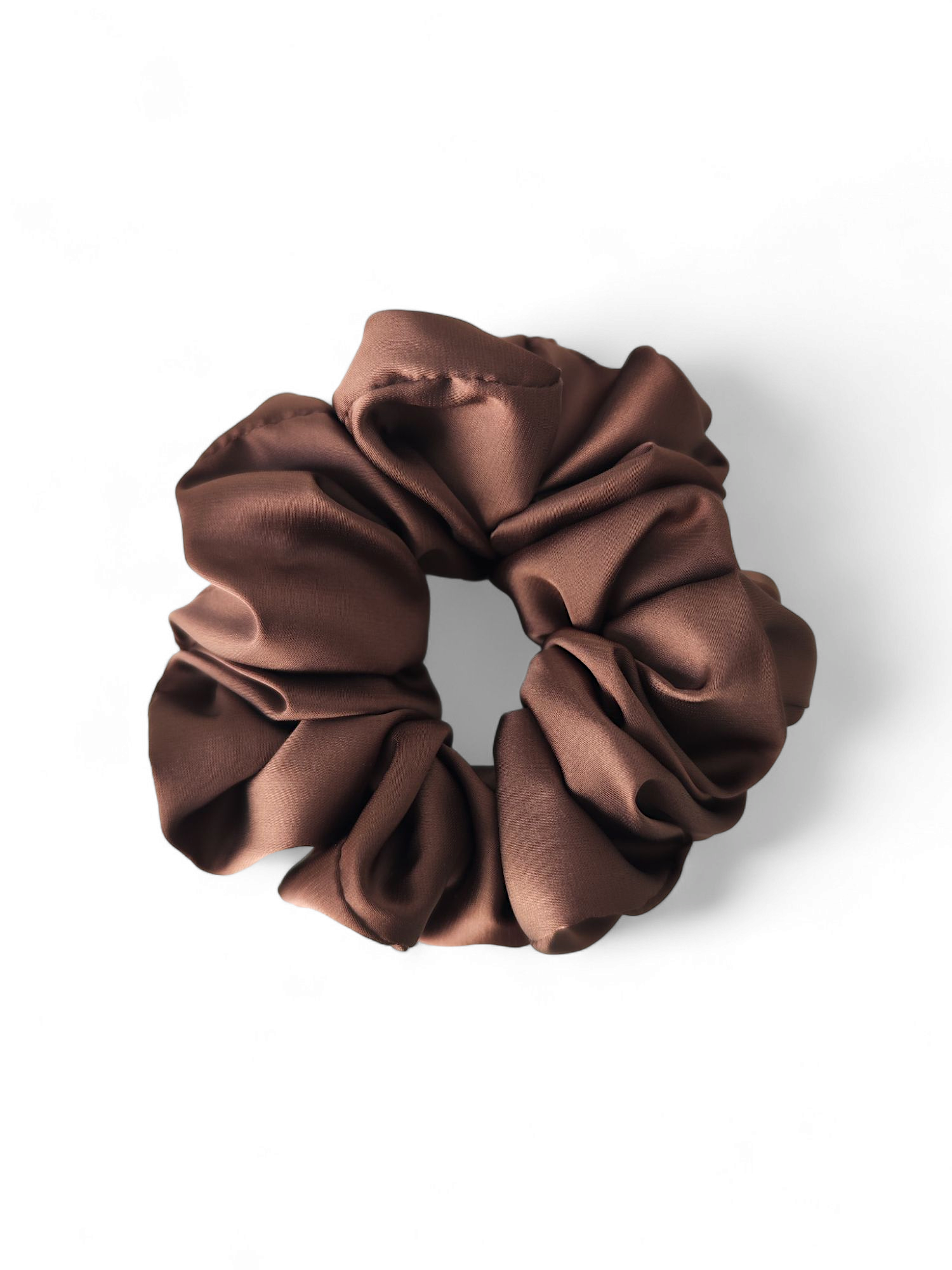 Elastic din satin maro