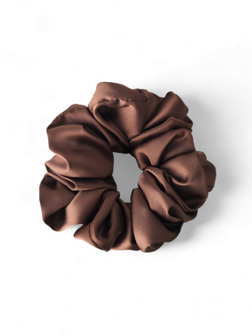Elastic din satin maro